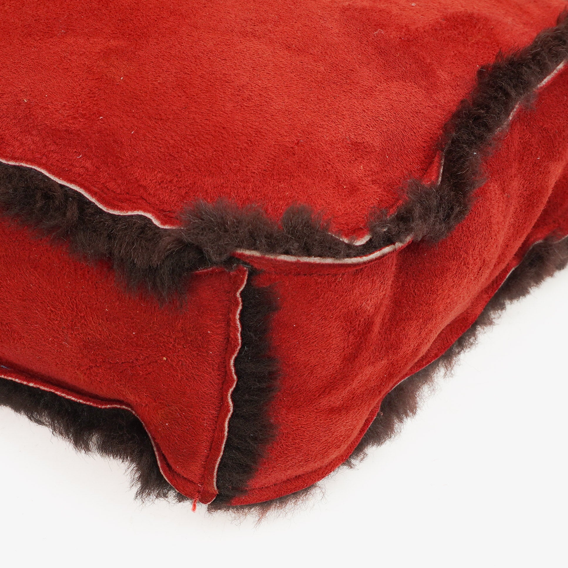 Chanel rote Handtasche aus Wildleder und Lammfell