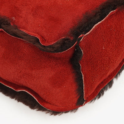 Chanel rote Handtasche aus Wildleder und Lammfell