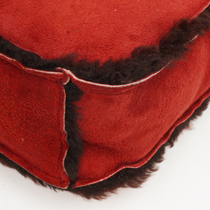 Chanel rote Handtasche aus Wildleder und Lammfell