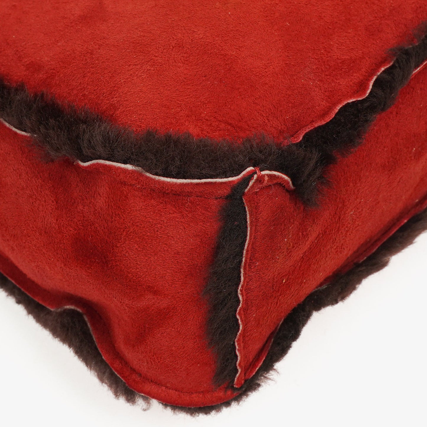 Chanel rote Handtasche aus Wildleder und Lammfell