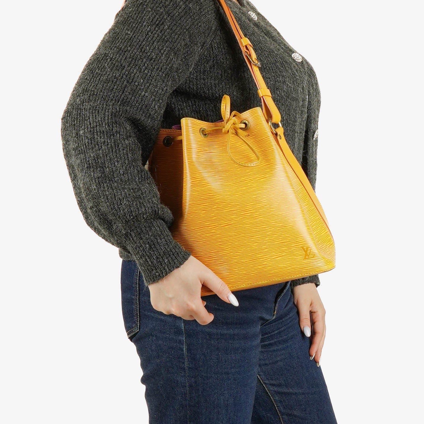 Louis Vuitton Petit Noe Schultertasche aus gelbem Epi Leder