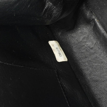 Chanel Vintage Top Handle Tasche im Kelly-Stil aus schwarzem gestepptem Lammleder, 1996-1997