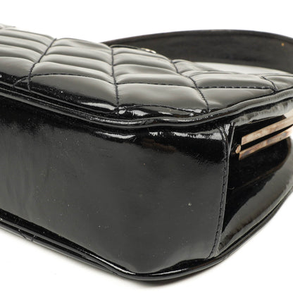 Chanel Vintage Top Handle Tasche im Kelly-Stil aus schwarzem gestepptem Lammleder, 1996-1997