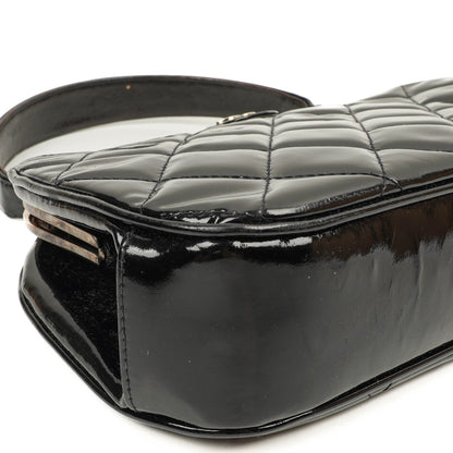 Chanel Vintage Top Handle Tasche im Kelly-Stil aus schwarzem gestepptem Lammleder, 1996-1997