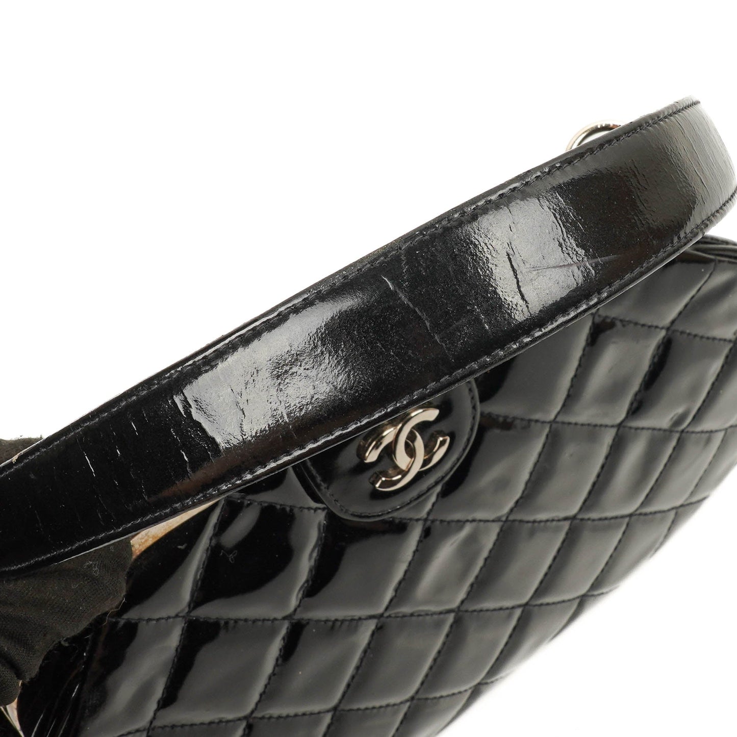 Chanel Vintage Top Handle Tasche im Kelly-Stil aus schwarzem gestepptem Lammleder, 1996-1997