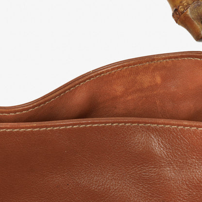 Gucci Bamboo Top Handle Hobo Bag aus braunem Leder