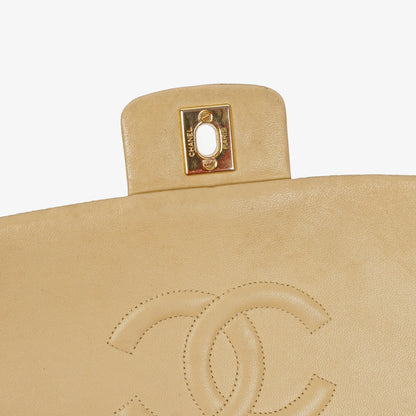 Chanel Classic Single Flap Tasche aus gestepptem Lammleder in Neutral Beige mit 24K vergoldeter Hardware