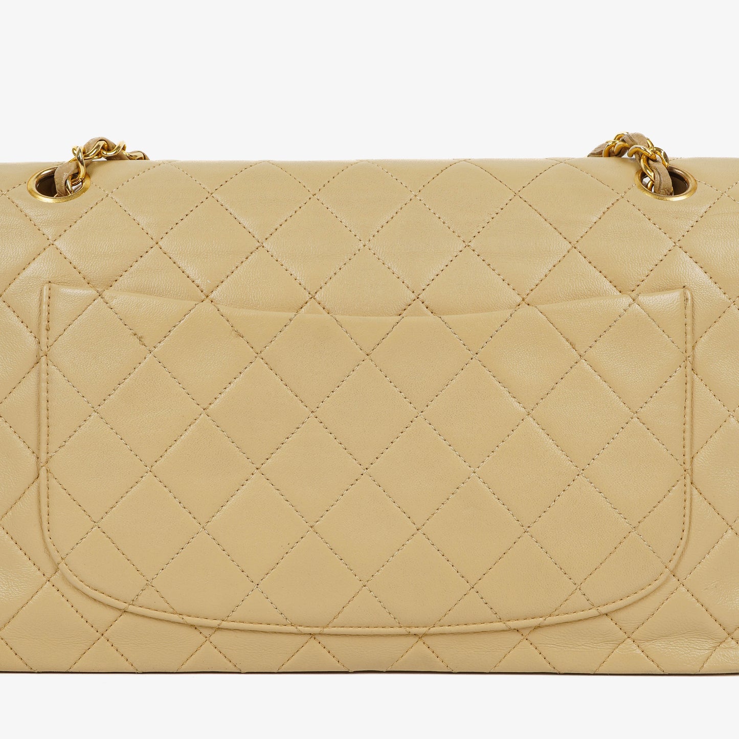 Chanel Classic Single Flap Tasche aus gestepptem Lammleder in Neutral Beige mit 24K vergoldeter Hardware