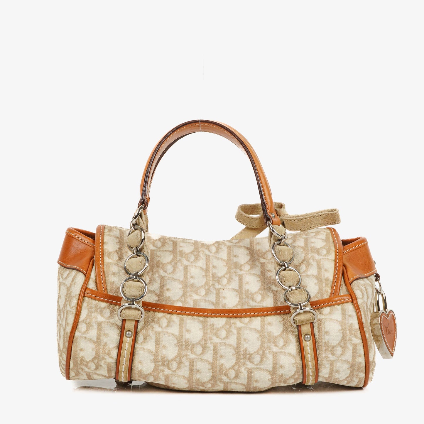Christian Dior Romantique Trotter Monogramm Tasche aus beschichtetem Canvas in Tan