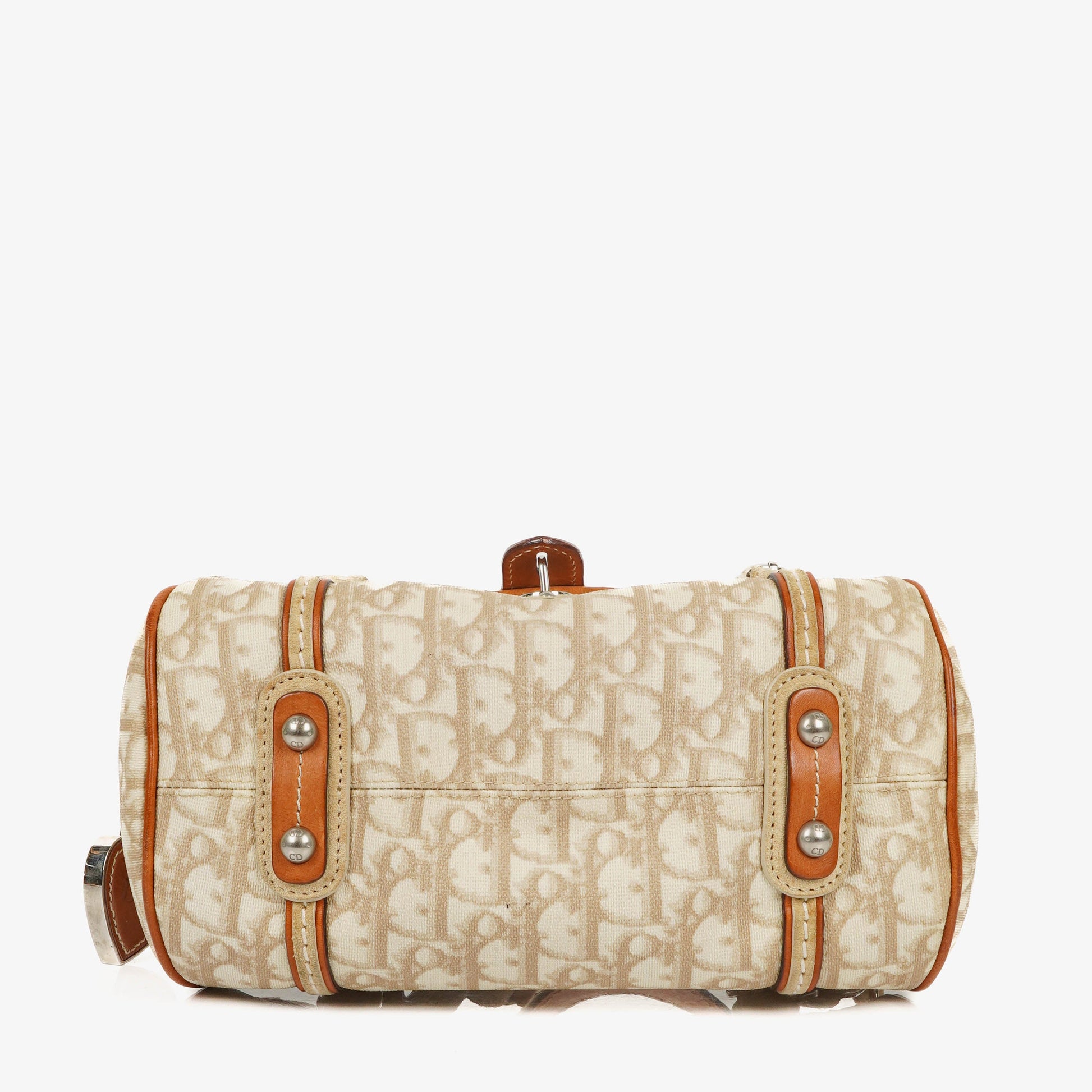 Christian Dior Romantique Trotter Monogramm Tasche aus beschichtetem Canvas in Tan