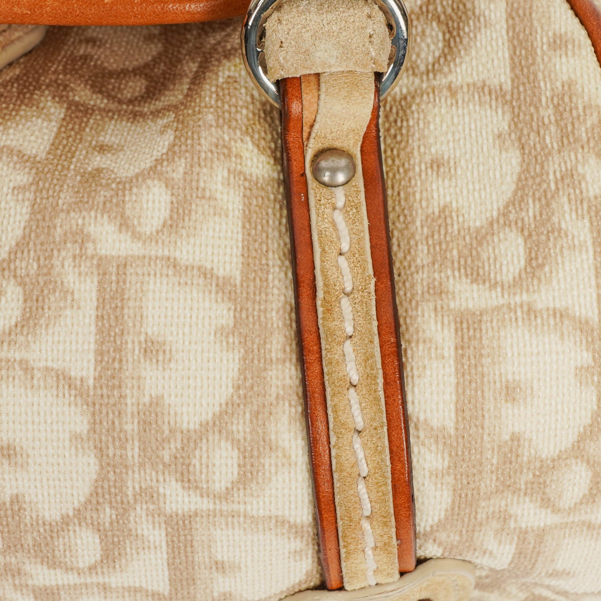 Christian Dior Romantique Trotter Monogramm Tasche aus beschichtetem Canvas in Tan
