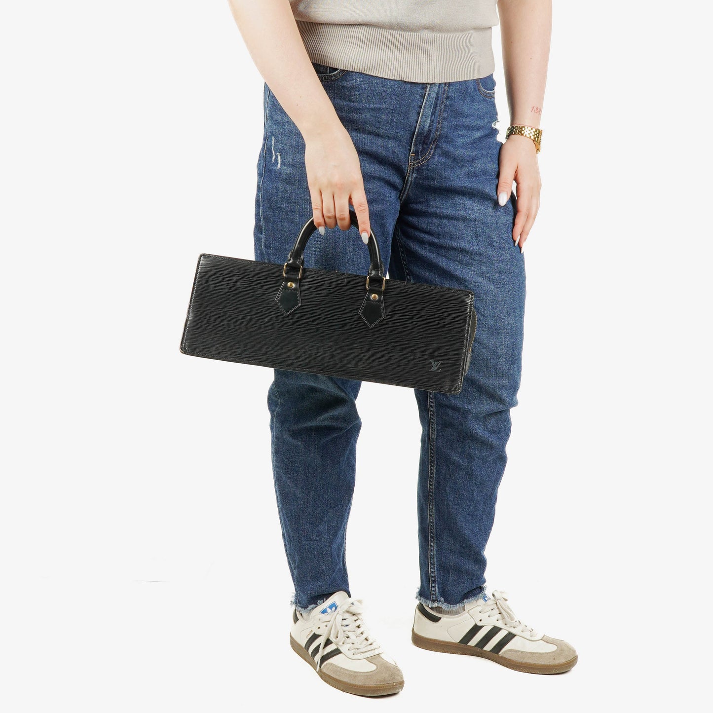 Louis Vuitton Sac Triangle Tasche aus schwarzem Epi Leder