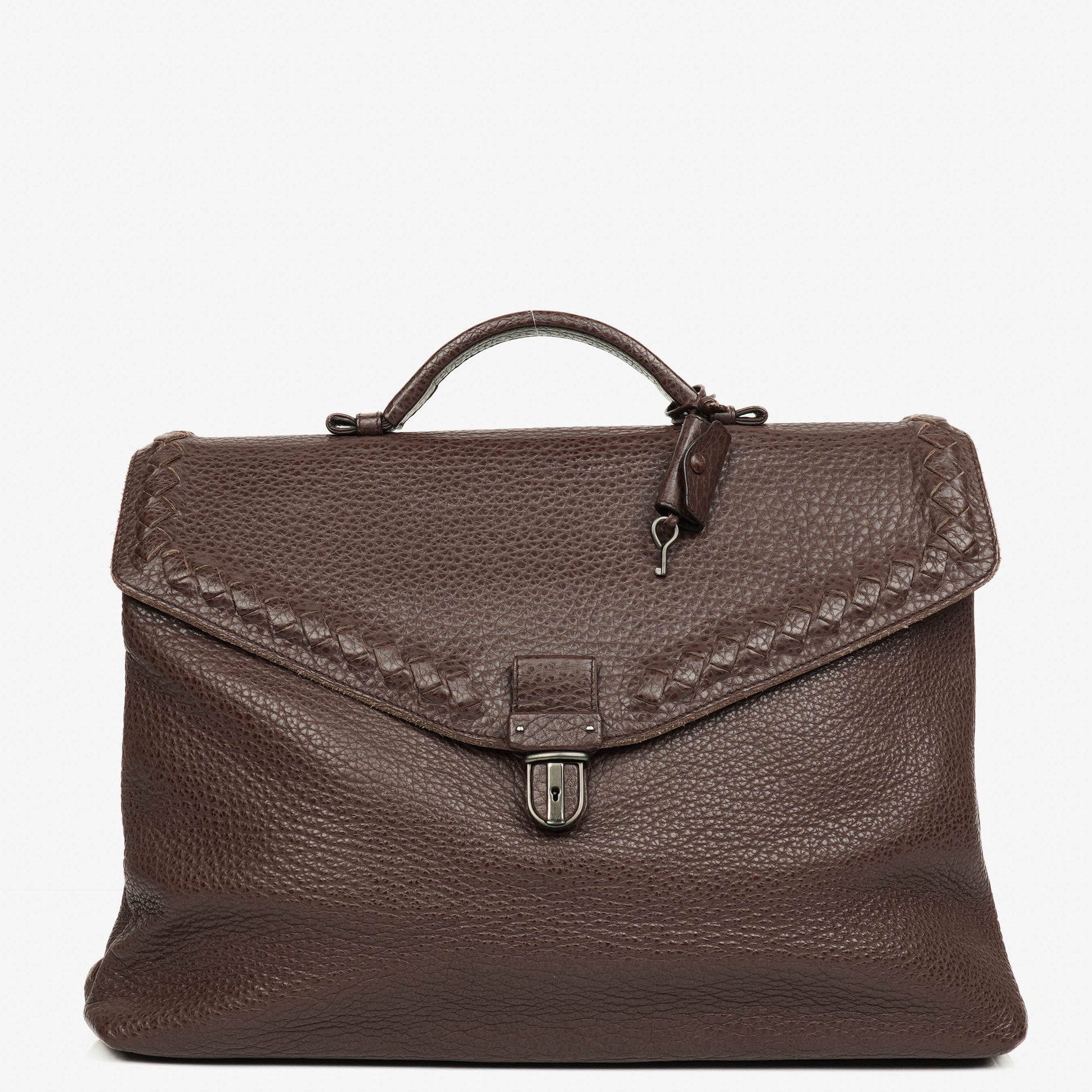Bottega Veneta Aktentasche aus genarbtem Leder