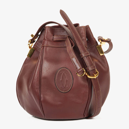 Cartier Must de Cartier Tasche aus burgunderrotem Leder