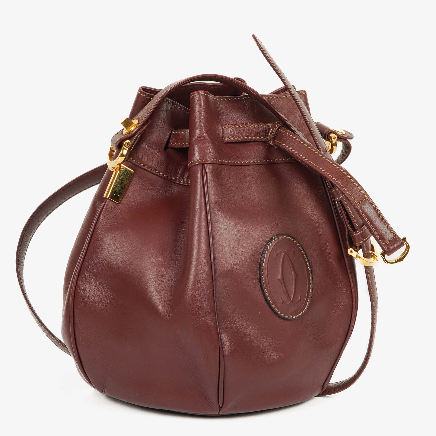 Cartier Must de Cartier Tasche aus burgunderrotem Leder