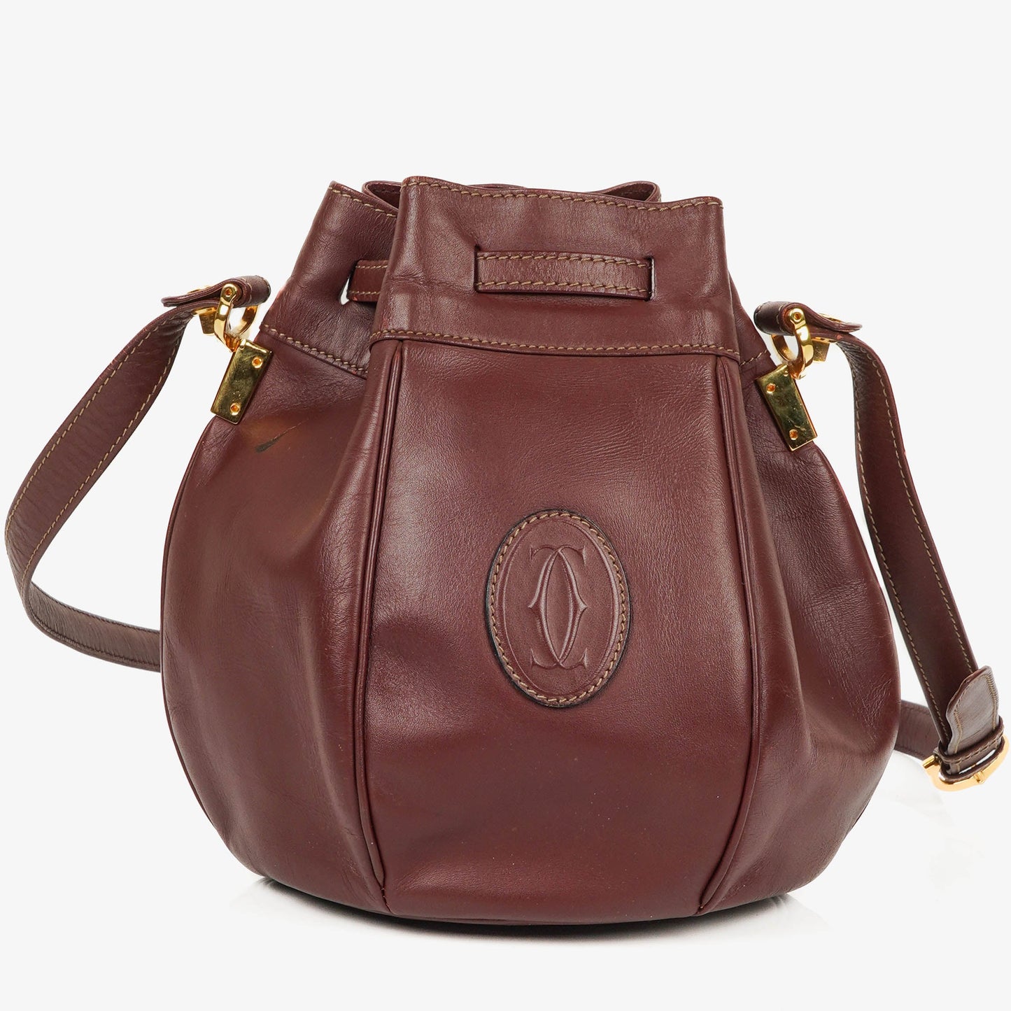 Cartier Must de Cartier Tasche aus burgunderrotem Leder