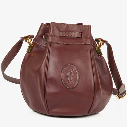 Cartier Must de Cartier Tasche aus burgunderrotem Leder