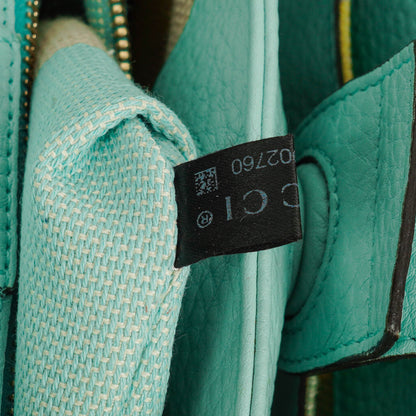 Gucci Bamboo Shopper Tote Bag aus geflochtenem Stroh und Leder