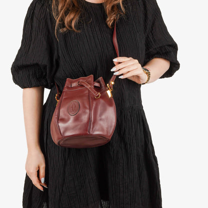 Cartier Must de Cartier Tasche aus burgunderrotem Leder