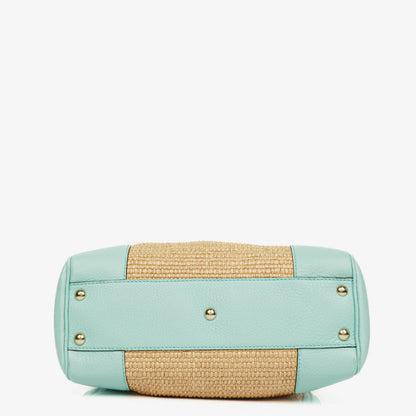 Gucci Bamboo Shopper Tote Bag aus geflochtenem Stroh und Leder