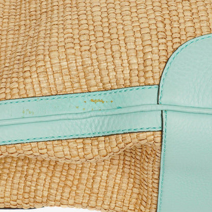 Gucci Bamboo Shopper Tote Bag aus geflochtenem Stroh und Leder