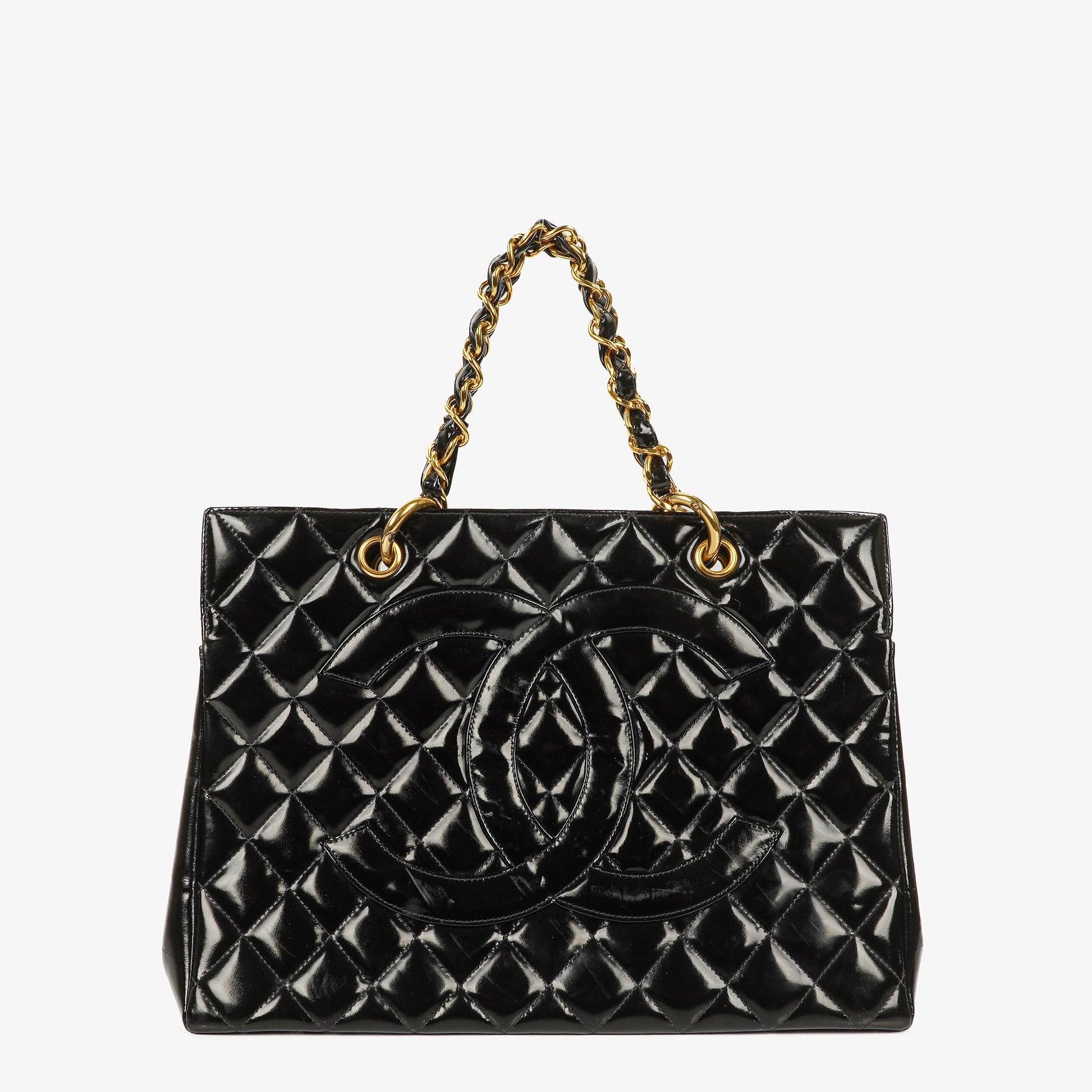 Chanel Grand Shopping Tote aus gestepptem Lammleder mit goldfarbener Hardware