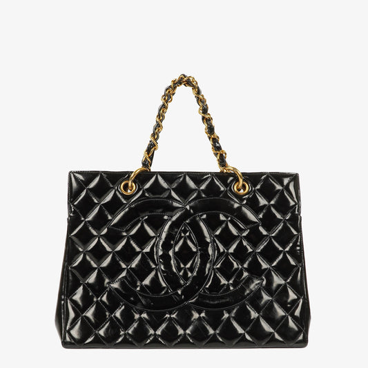 Chanel Grand Shopping Tote aus gestepptem Lammleder mit goldfarbener Hardware
