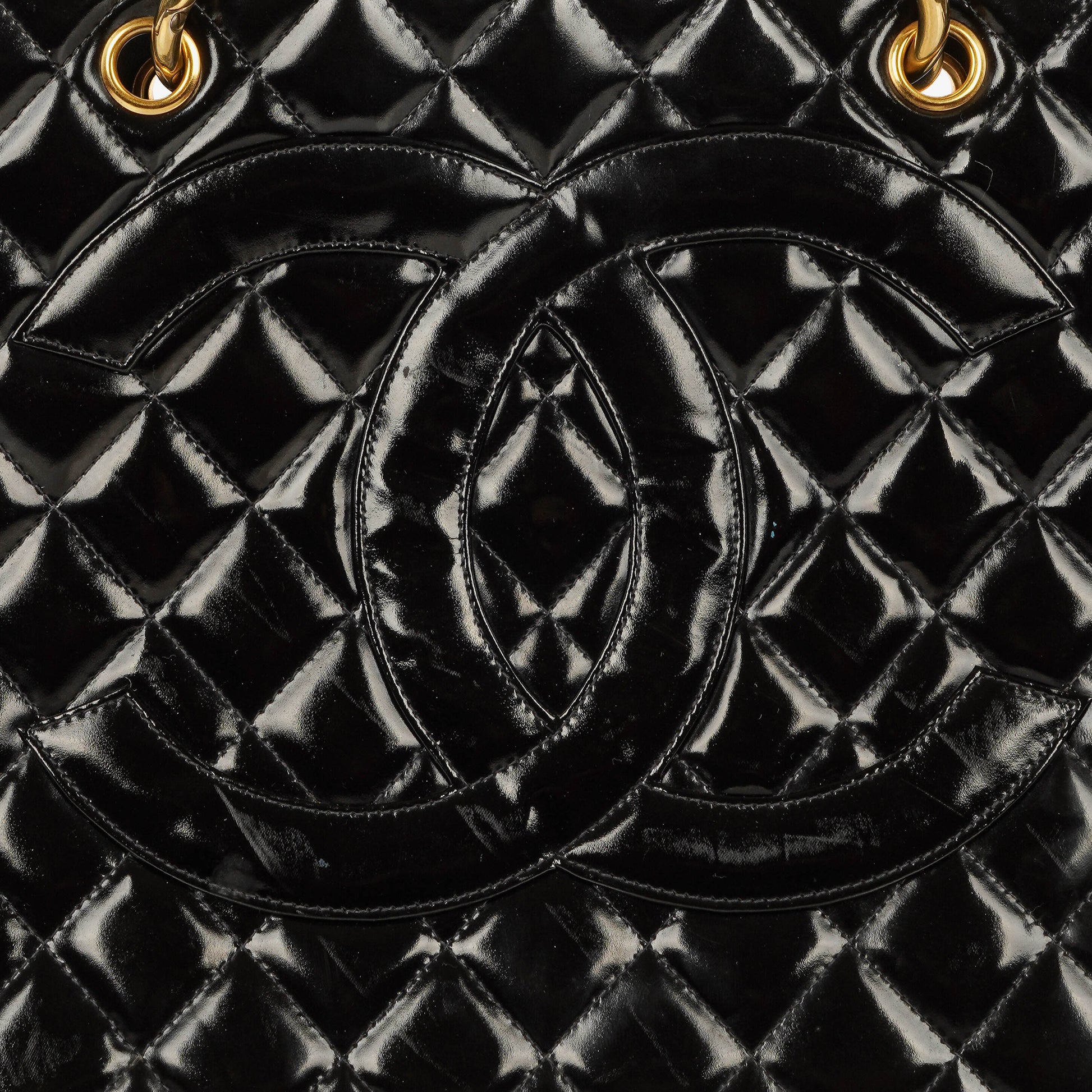 Chanel Grand Shopping Tote aus gestepptem Lammleder mit goldfarbener Hardware