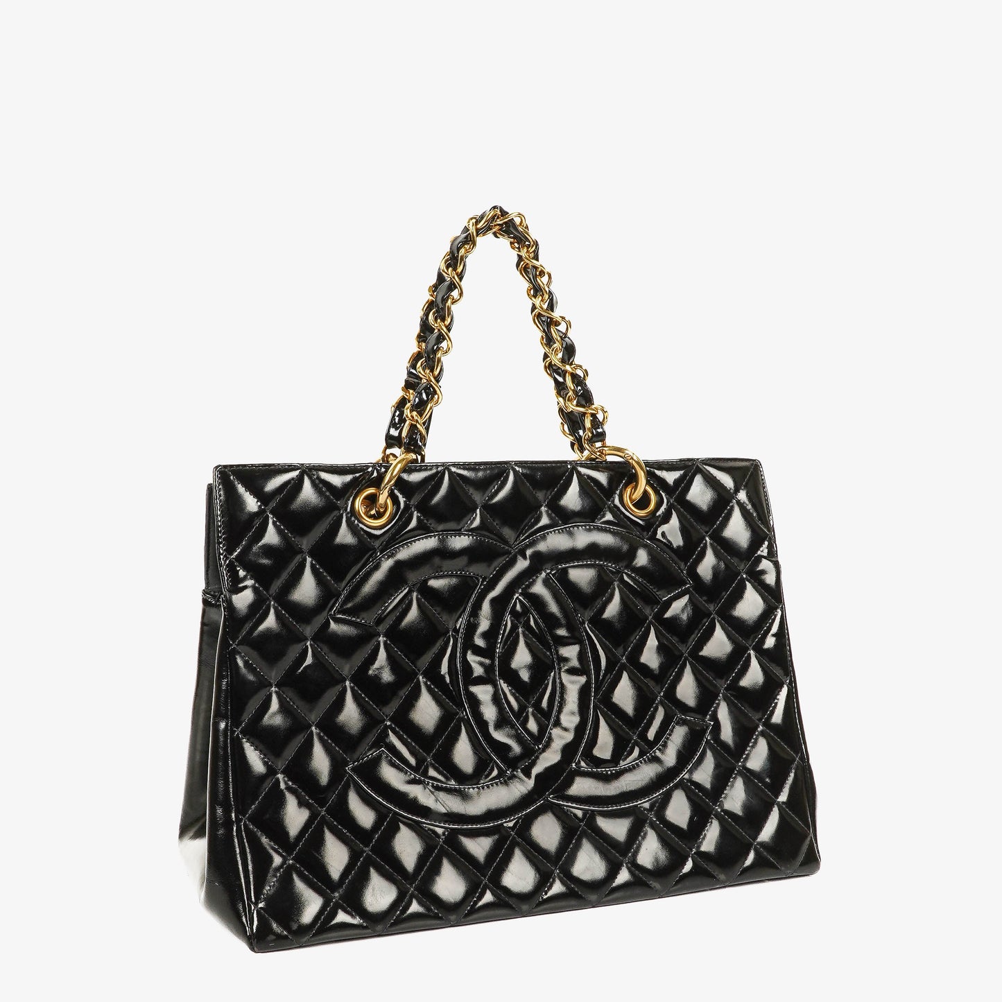 Chanel Grand Shopping Tote aus gestepptem Lammleder mit goldfarbener Hardware