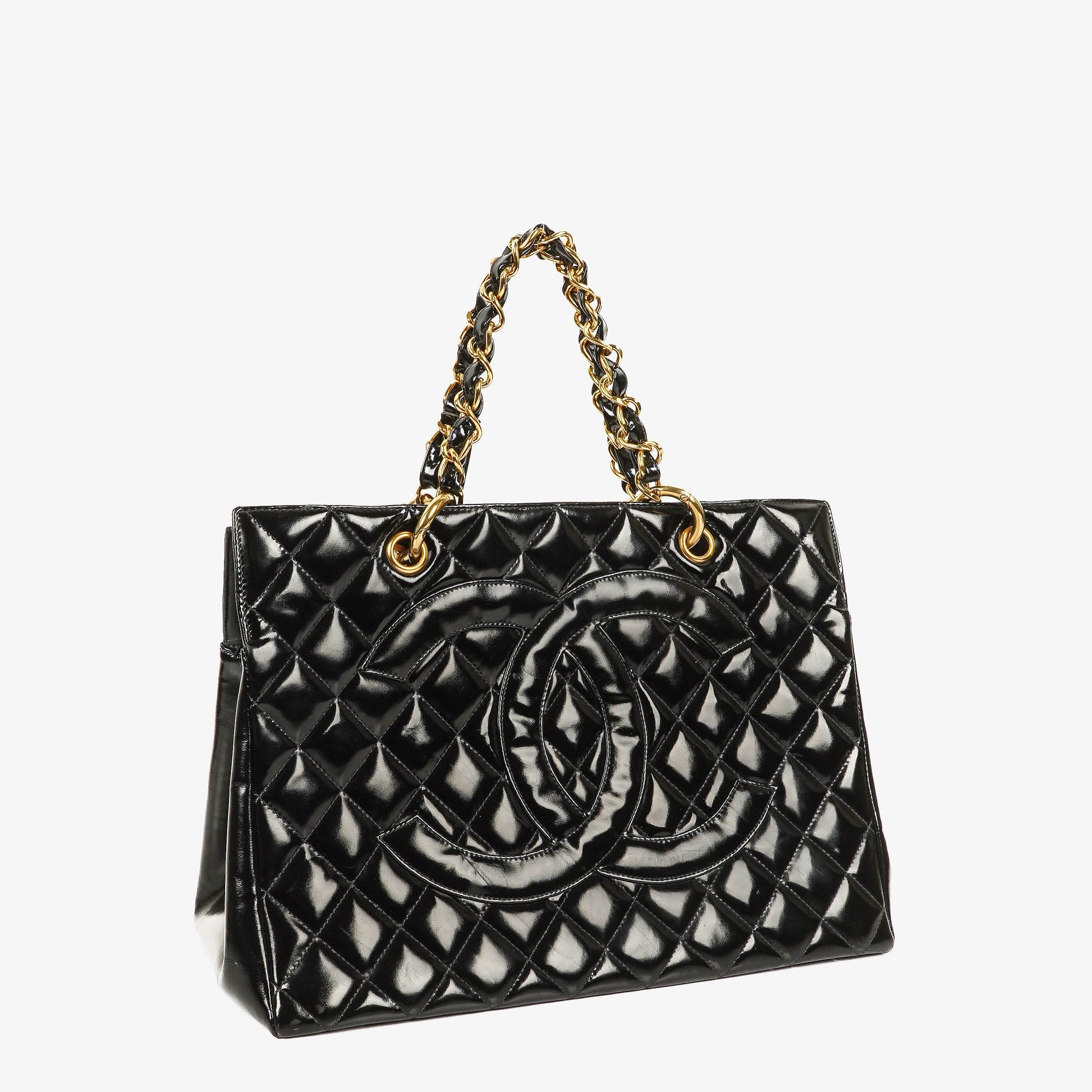 Chanel Grand Shopping Tote aus gestepptem Lammleder mit goldfarbener Hardware
