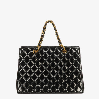 Chanel Grand Shopping Tote aus gestepptem Lammleder mit goldfarbener Hardware