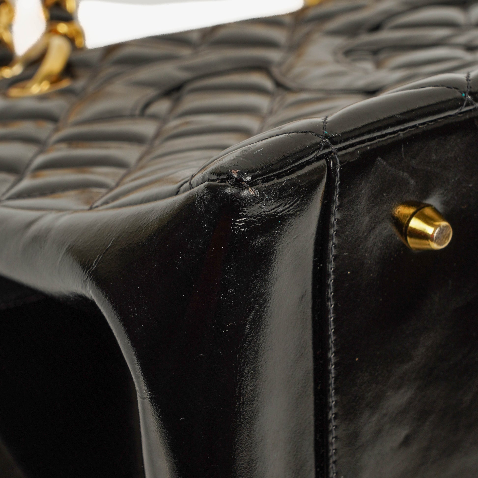 Chanel Grand Shopping Tote aus gestepptem Lammleder mit goldfarbener Hardware