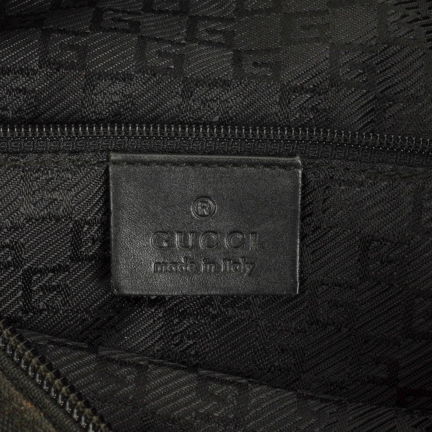 Gucci Hobo Bag aus schwarzem Nylon und Leder mit geflochtenem Griff und Ring