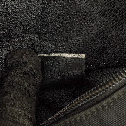 Gucci Hobo Bag aus schwarzem Nylon und Leder mit geflochtenem Griff und Ring