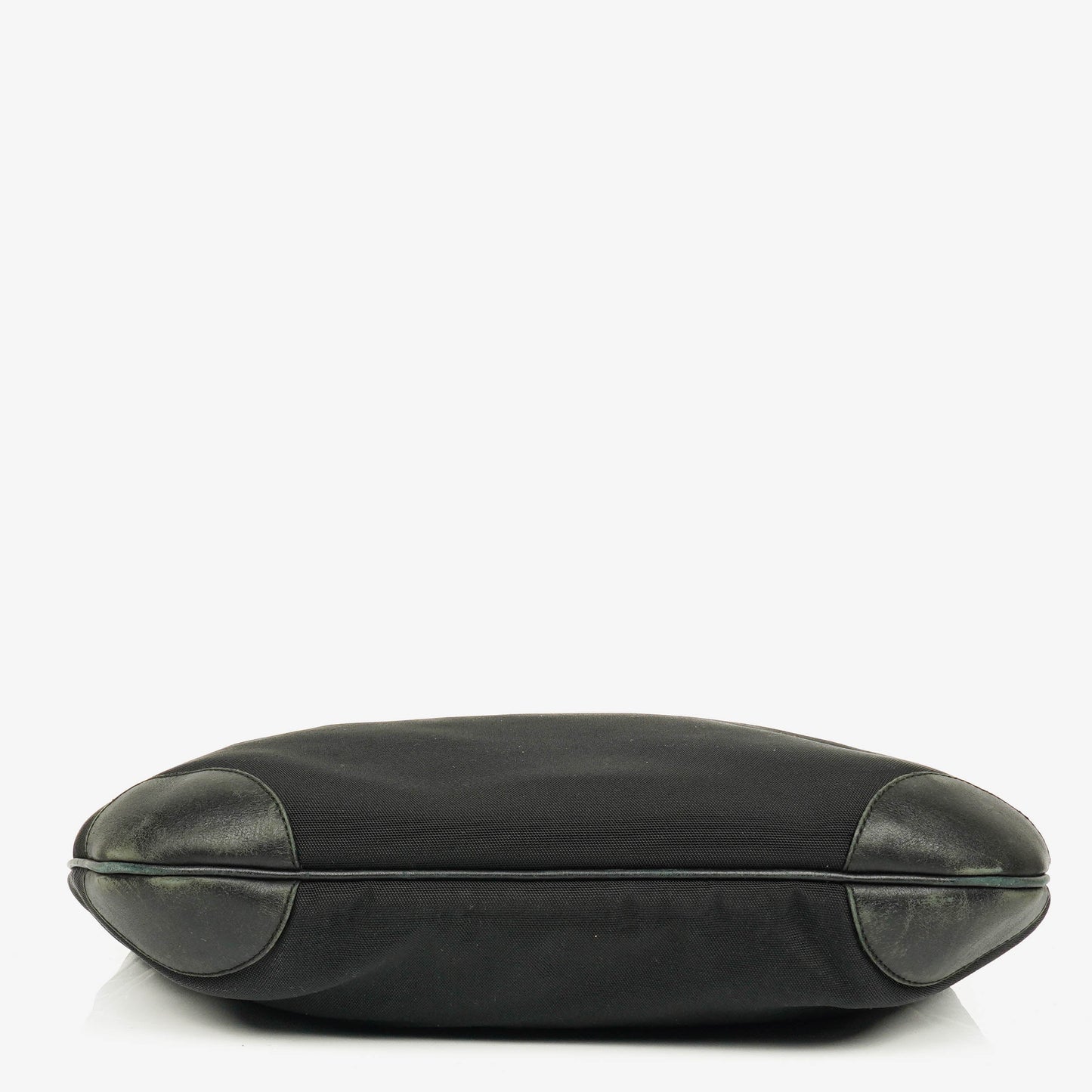 Gucci Hobo Bag aus schwarzem Nylon und Leder mit geflochtenem Griff und Ring