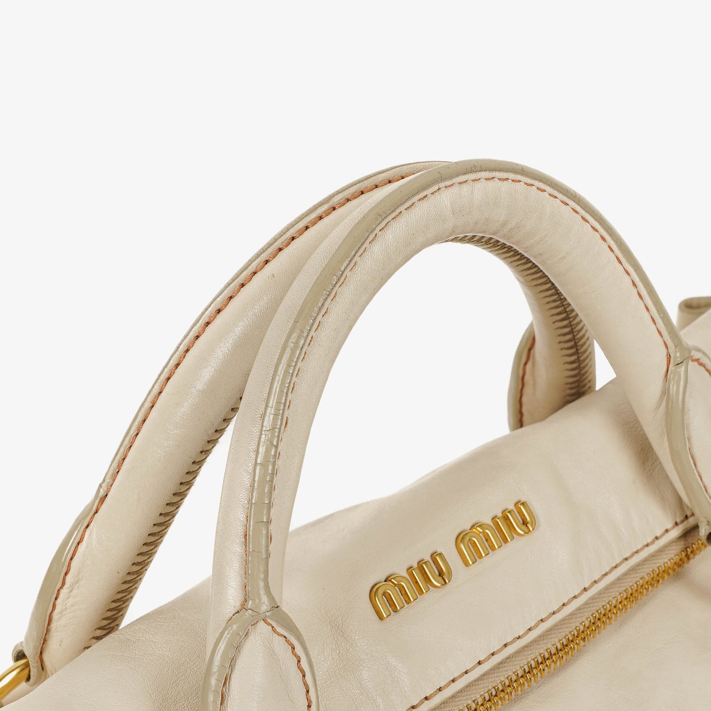 Miu Miu Vitello Lux Bow Talco Satchel Tasche