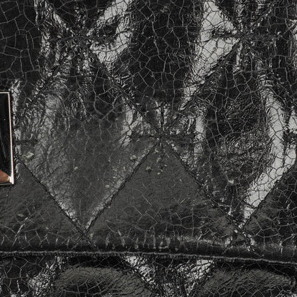 Chanel Mademoiselle Klappentasche aus glasiertem Crackled-Kalbsleder mit silberfarbenen Beschlägen