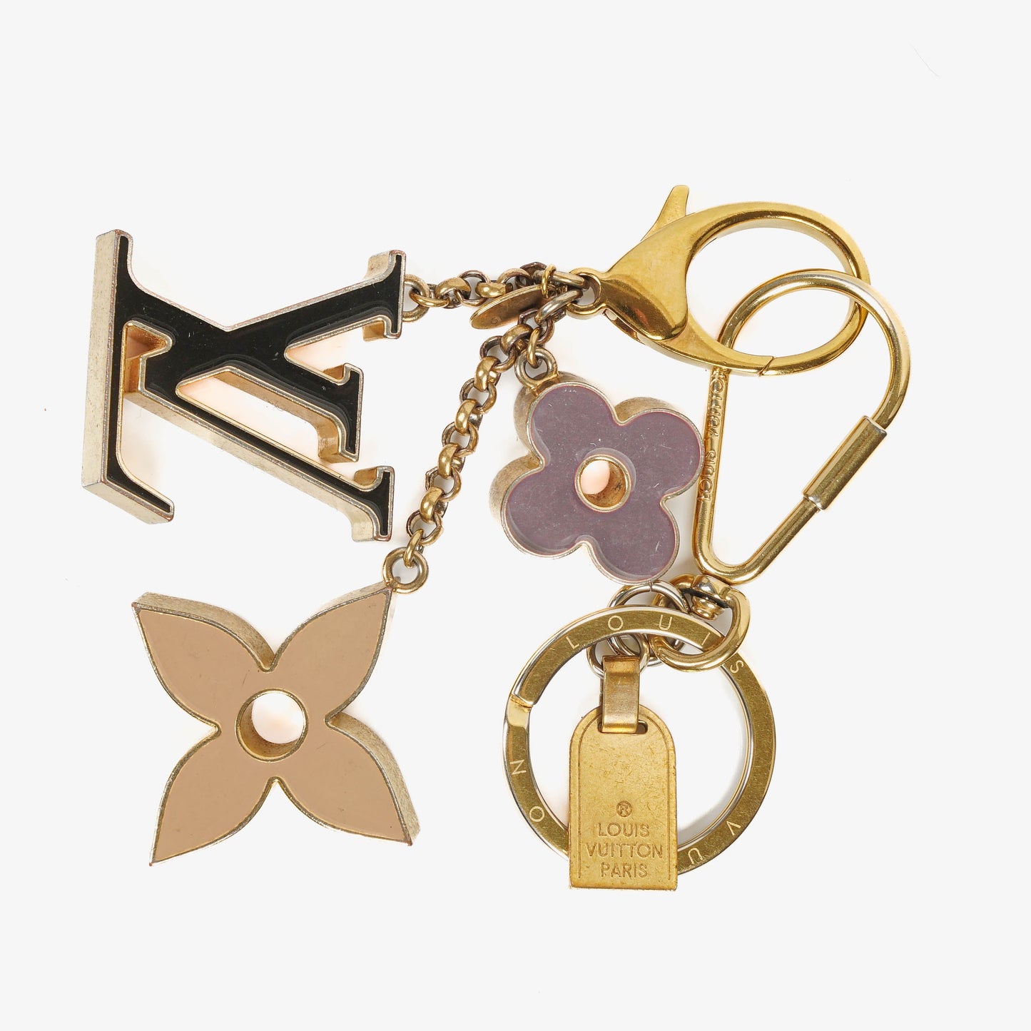 Louis Vuitton Fleur de Monogram Taschenanhänger und Schlüsselanhänger mit Mini-Reiseschlüsselhalter