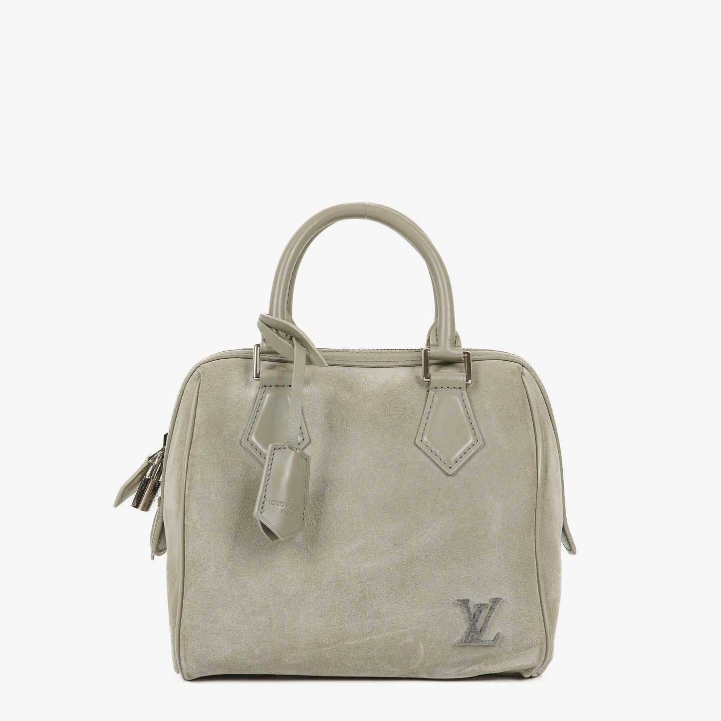 Louis Vuitton Speedy Cube PM Illusion Limited Edition Handtasche aus grauem Wildleder