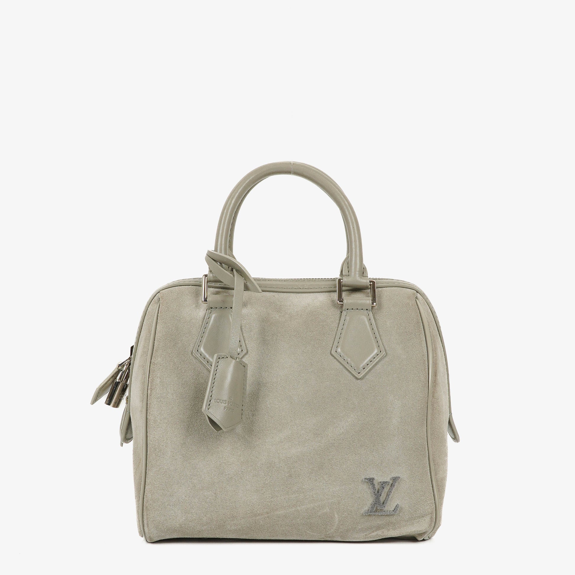 Louis Vuitton Speedy Cube PM Illusion Limited Edition Handtasche aus grauem Wildleder