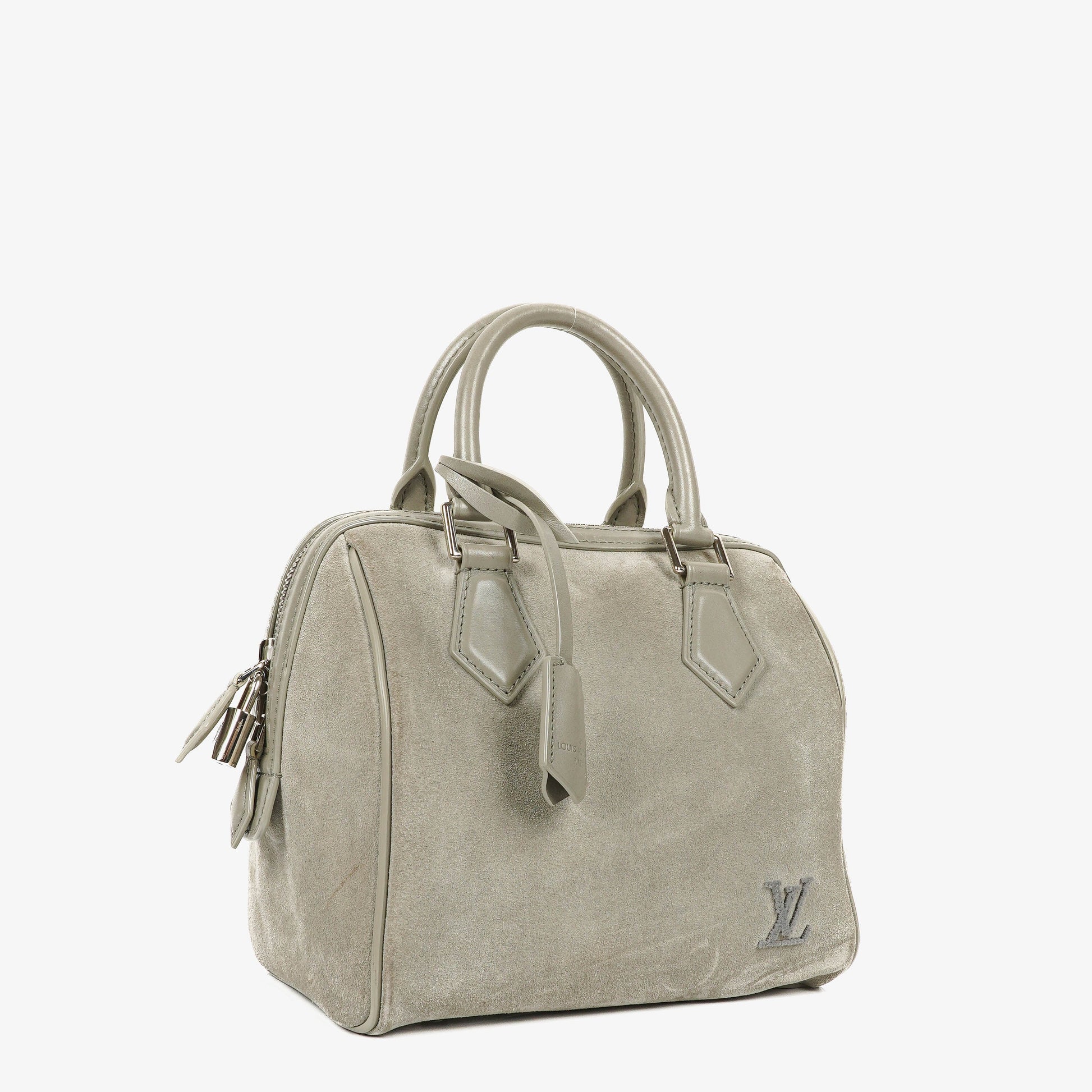 Louis Vuitton Speedy Cube PM Illusion Limited Edition Handtasche aus grauem Wildleder