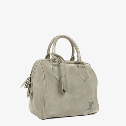 Louis Vuitton Speedy Cube PM Illusion Limited Edition Handtasche aus grauem Wildleder