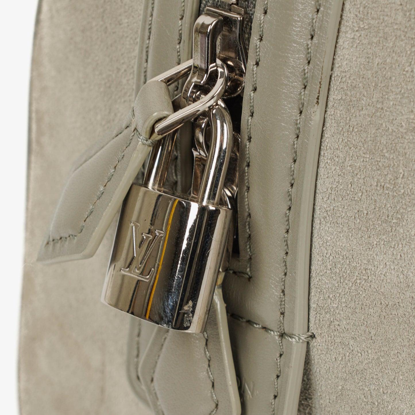 Louis Vuitton Speedy Cube PM Illusion Limited Edition Handtasche aus grauem Wildleder