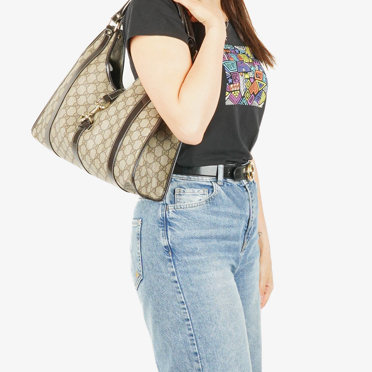 Gucci Supreme GG Canvas Bardot Joy Schultertasche