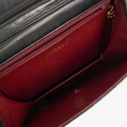 Chanel Small Classic Single Flap Tasche aus schwarzem gestepptem Lammleder mit 24K vergoldeter Hardware