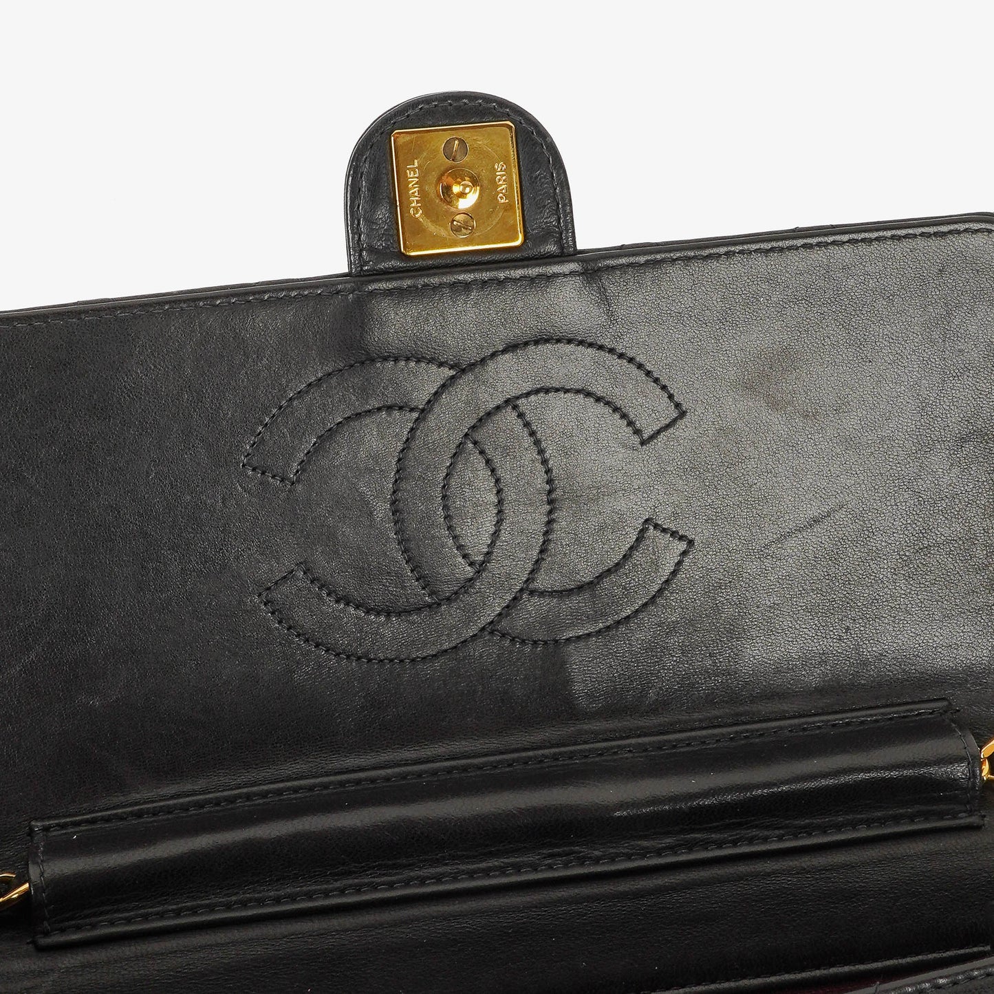 Chanel Small Classic Single Flap Tasche aus schwarzem gestepptem Lammleder mit 24K vergoldeter Hardware