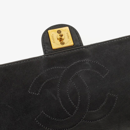Chanel Small Classic Single Flap Tasche aus schwarzem gestepptem Lammleder mit 24K vergoldeter Hardware