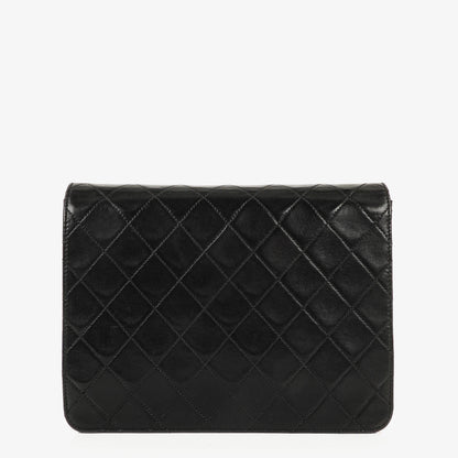 Chanel Small Classic Single Flap Tasche aus schwarzem gestepptem Lammleder mit 24K vergoldeter Hardware