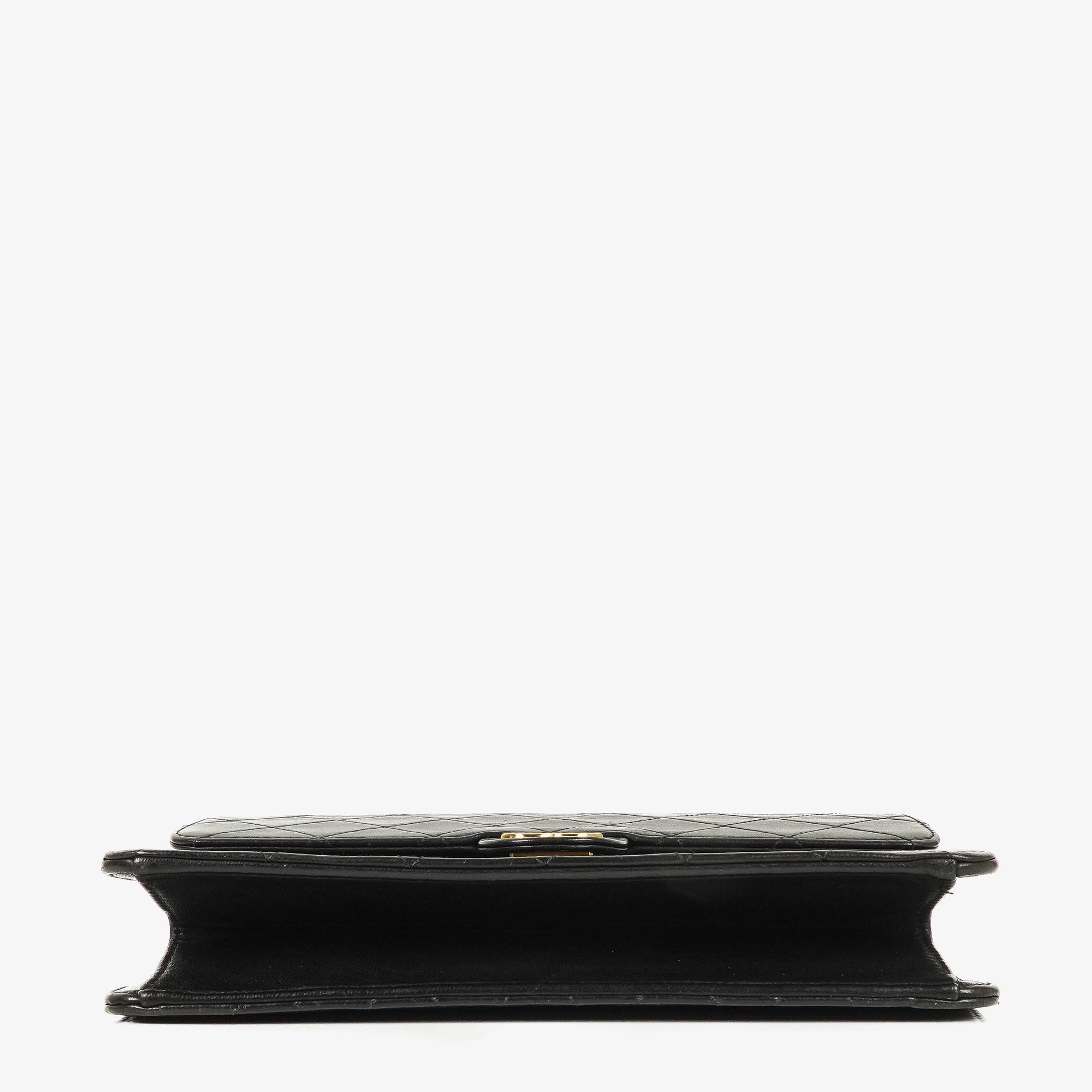 Chanel Small Classic Single Flap Tasche aus schwarzem gestepptem Lammleder mit 24K vergoldeter Hardware