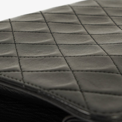 Chanel Small Classic Single Flap Tasche aus schwarzem gestepptem Lammleder mit 24K vergoldeter Hardware